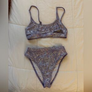 Iheartraves lavender sparkly two piece festival outfit